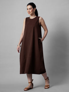 Women's Brick 100% Organic Cotton Regular Fit Knit Dress
