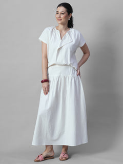 Women's Offwhite 100% Cotton Regular Fit Blouse