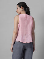 Women's Rose 100% Linen Regular Fit Blouse