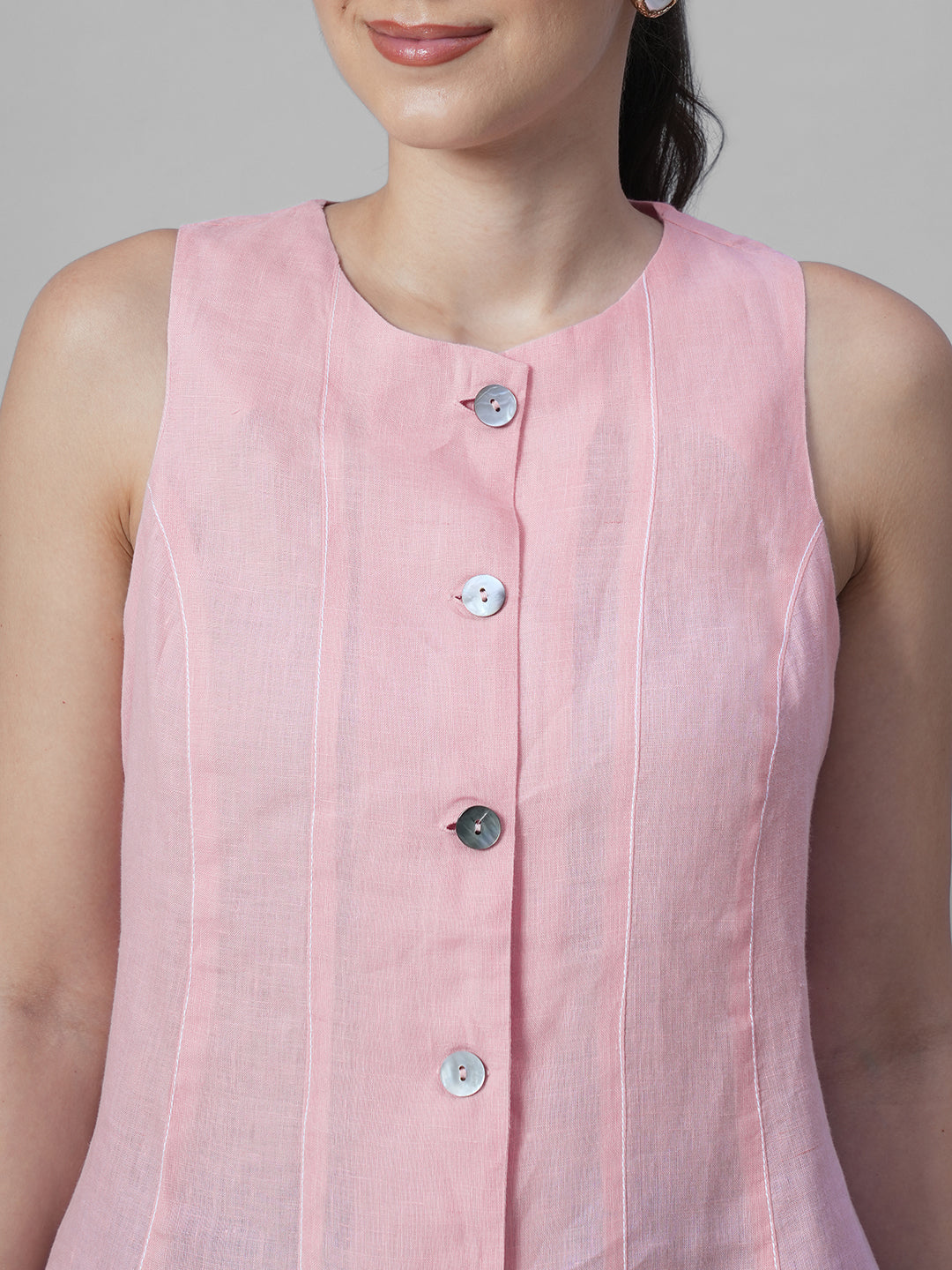 Women's Rose 100% Linen Regular Fit Blouse