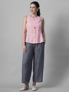 Women's Rose 100% Linen Regular Fit Blouse