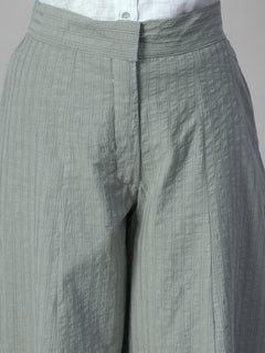 Women's Sage Cotton Lycra Barrel Leg Pant