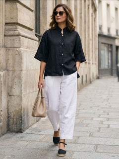 Women’s Cotton Regular Fit Barrel Pant White