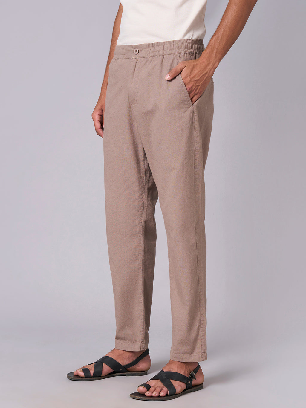 Men's Avenue Cotton Linen Regular Fit Pant