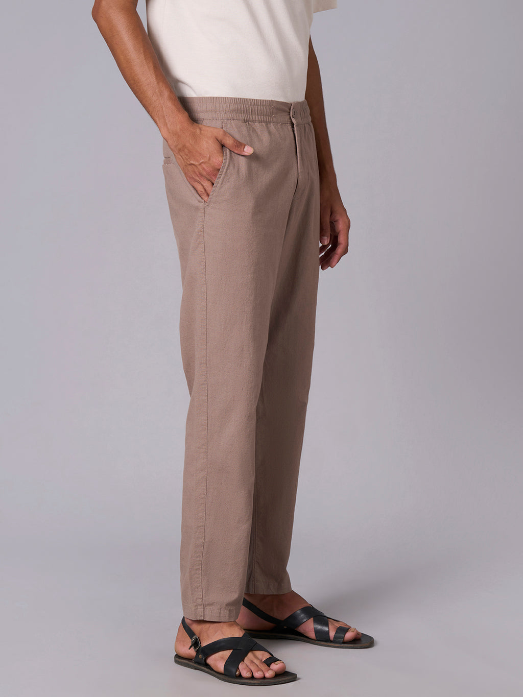 Men's Avenue Cotton Linen Regular Fit Pant