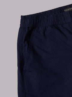Men's Cotton Linen Regular Fit Pant Navy
