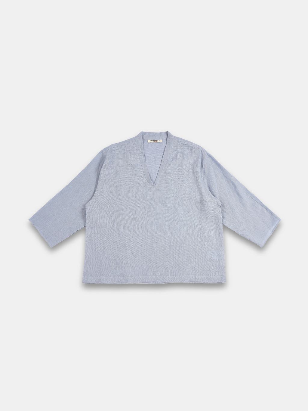 Women's Light Blue 100% Linen Regular Fit Blouse