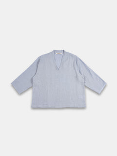 Women's Light Blue 100% Linen Regular Fit Blouse