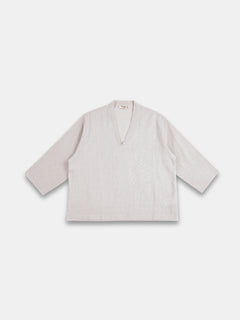 Women's Beige 100% Linen Regular Fit Blouse