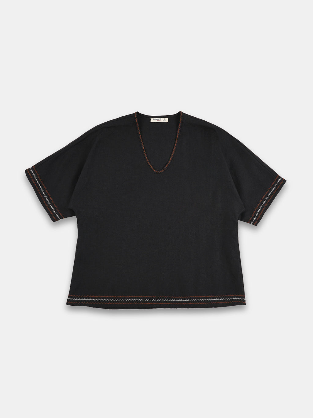 Women's Black 100% Linen Boxy Fit Blouse