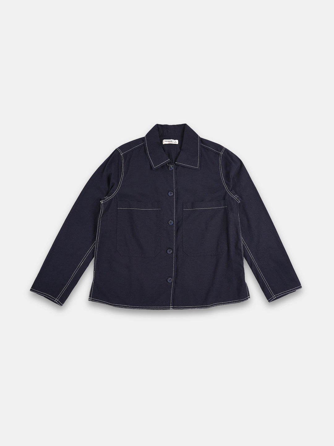Women's Cotton Linen Regular Fit Jacket Navy