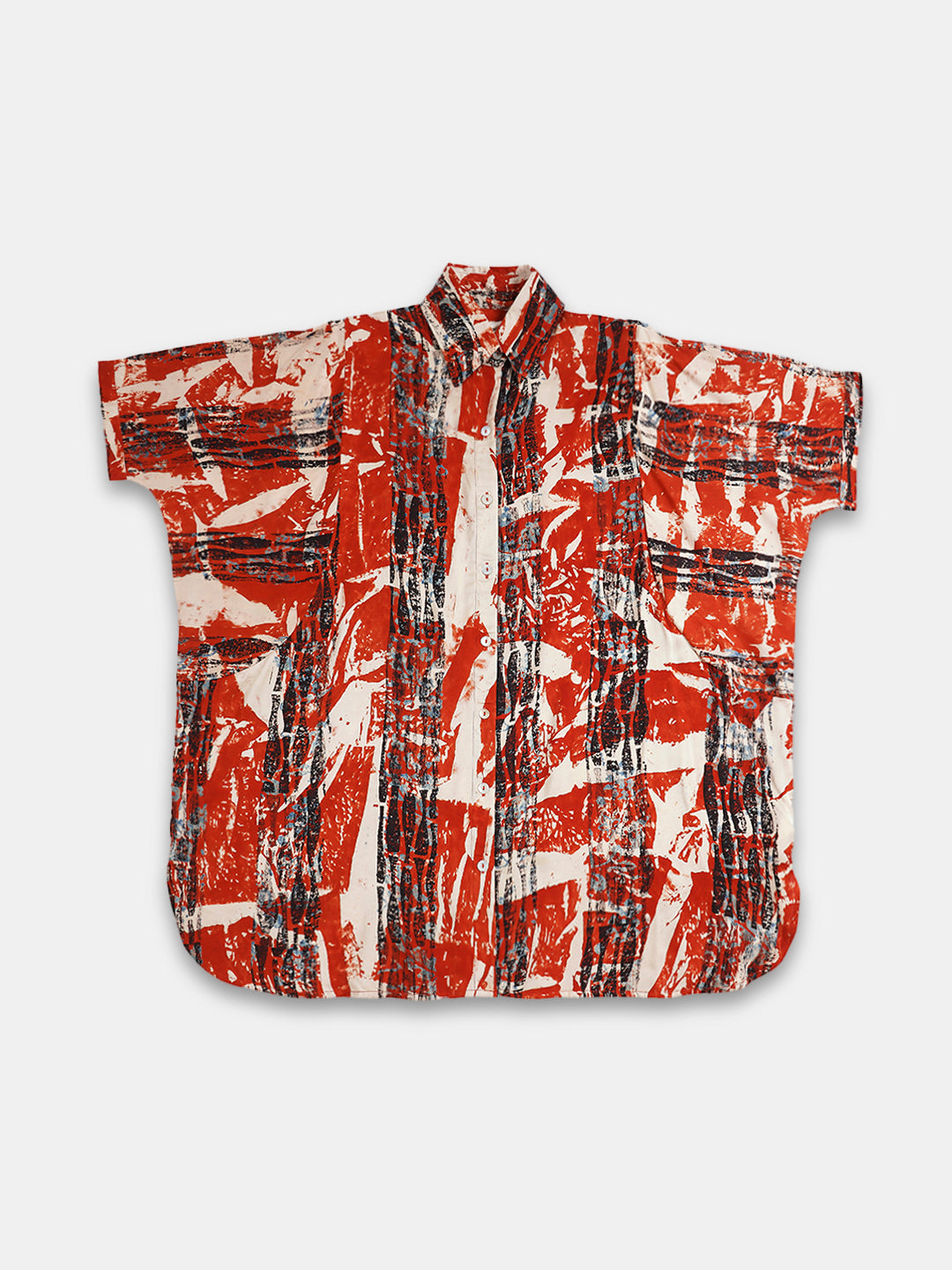Women's Modal Viscose Boxy Fit Blouse Red