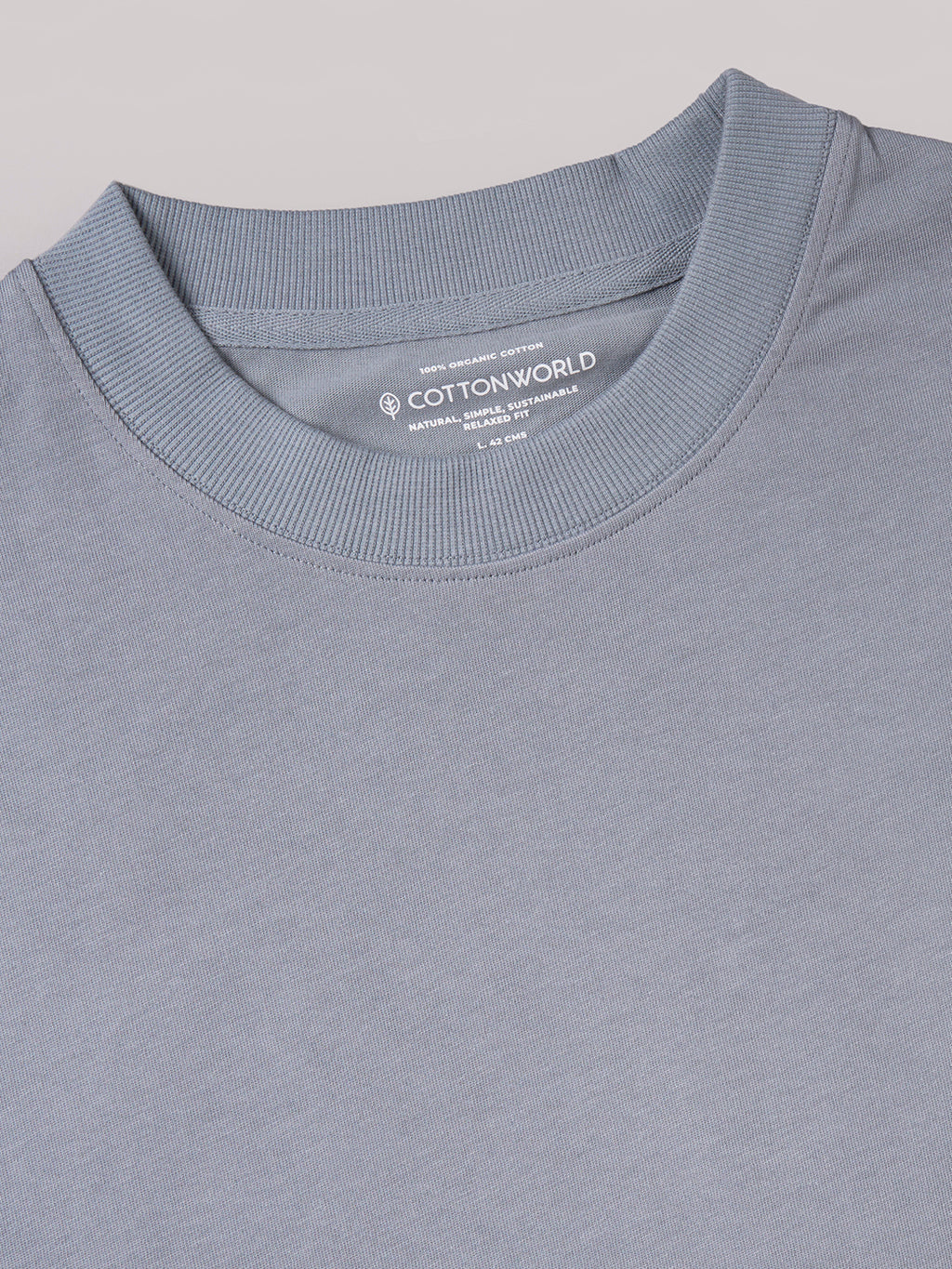 Men's Blue 100% Cotton Relax Fit Tshirt