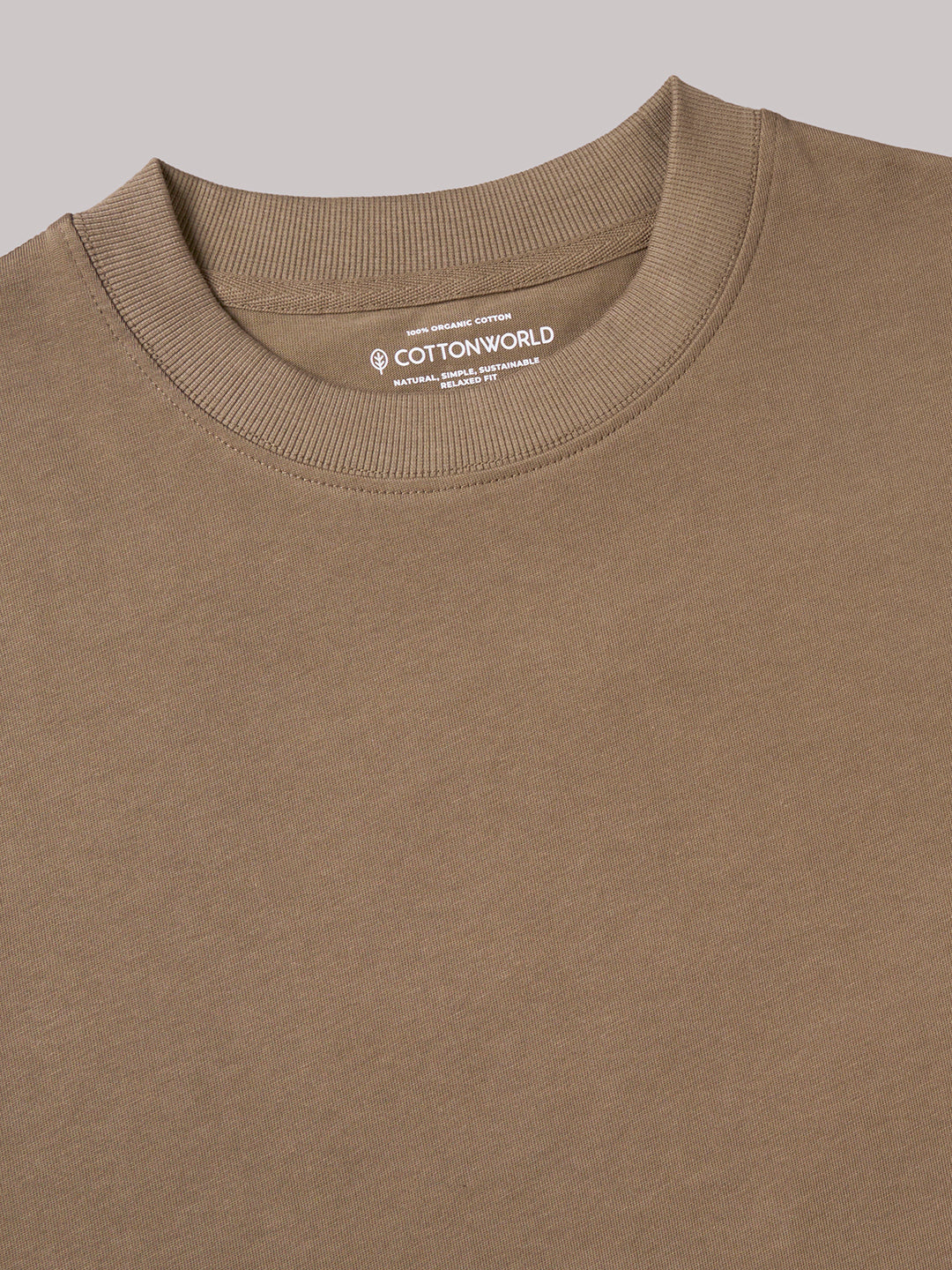 Men's Khaki 100% Cotton Relax Fit Tshirt