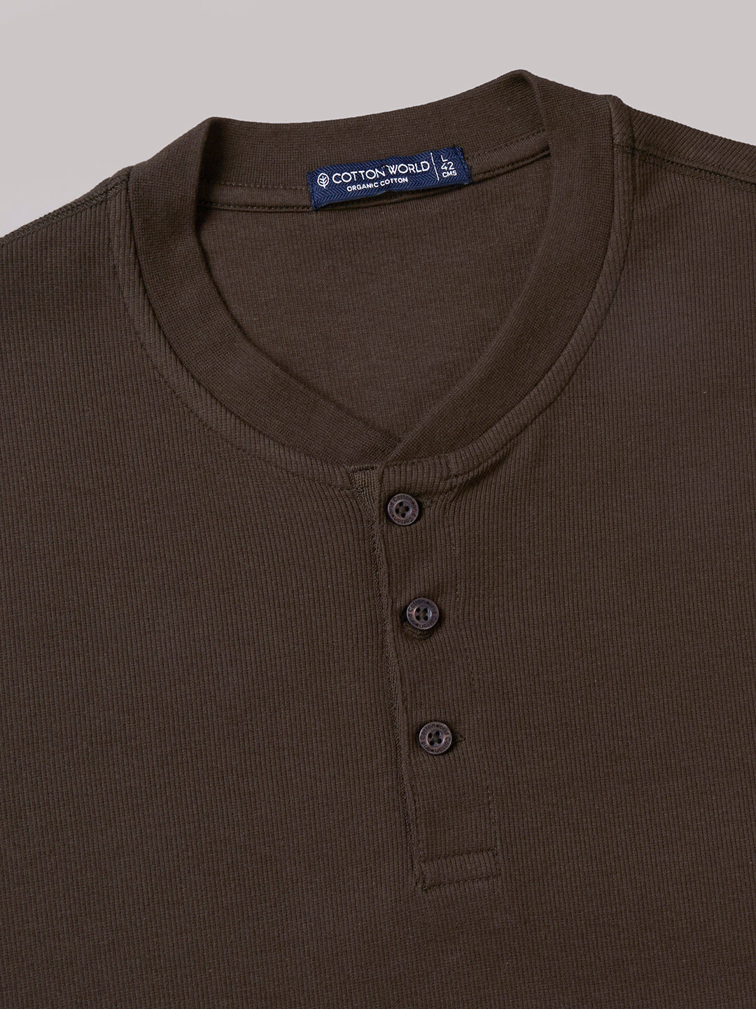 Men's Brown Cotton Elastane Regular Fit Tshirt