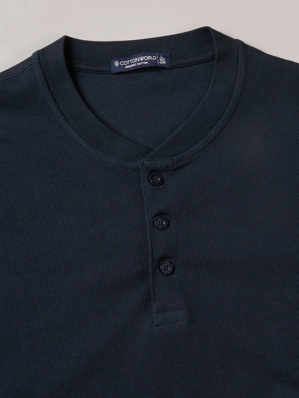 Men's Navy Cotton Elastane Regular Fit Tshirt
