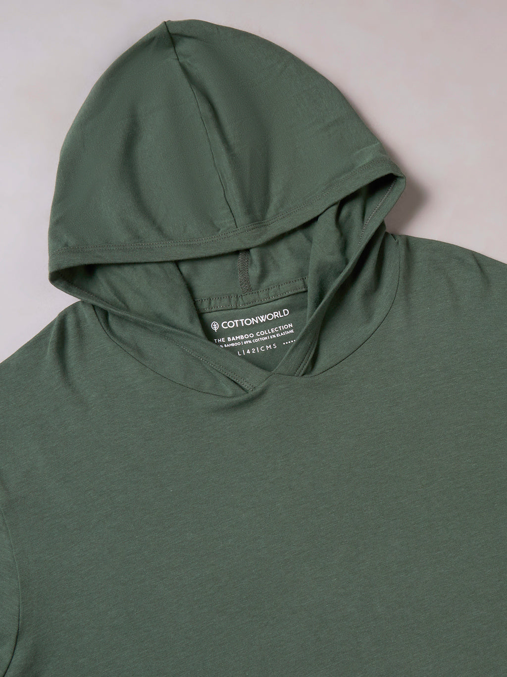 Men's Olive Cotton Bamboo Elastane Regular Fit Tshirt