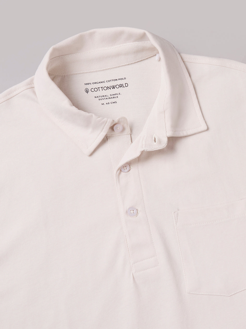 Men's Natural 100% Organic Cotton Regular Fit Tshirt