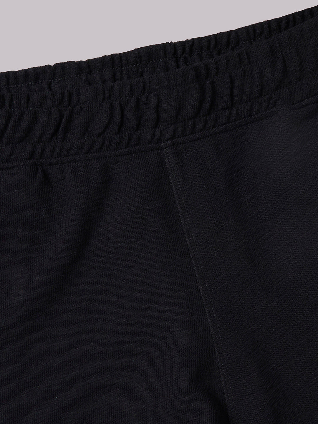 Men's Black 100% Organic Cotton Regular Fit Knit Shorts