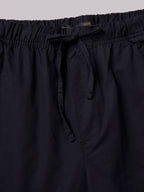 Men's Black Cotton Lycra Regular Fit Pant