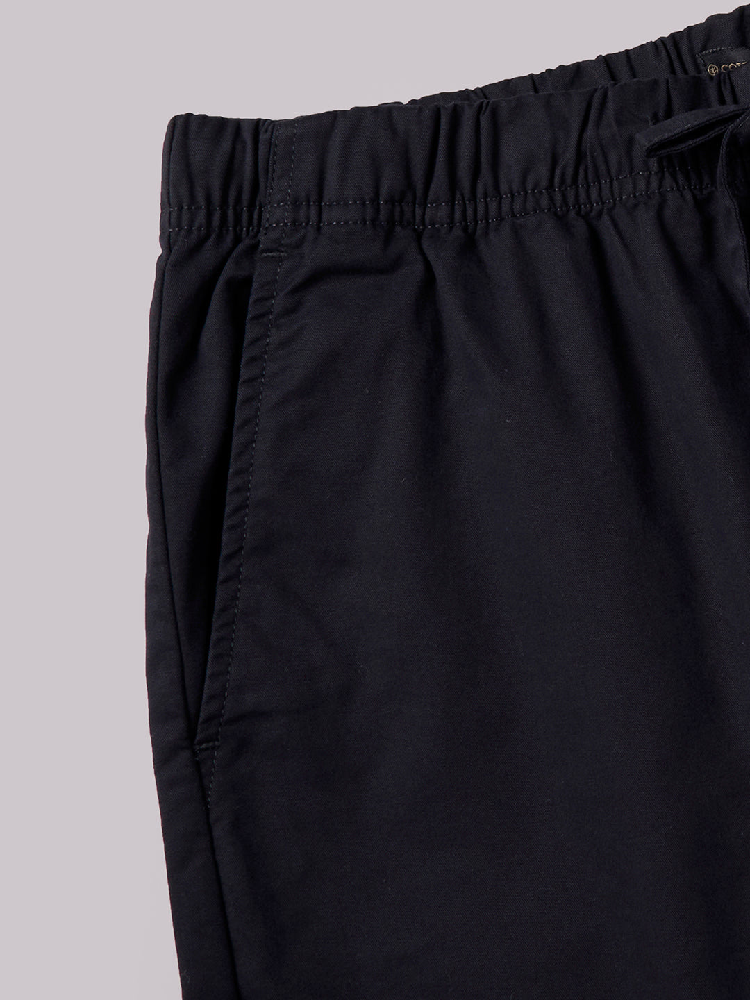Men's Black Cotton Lycra Regular Fit Pant