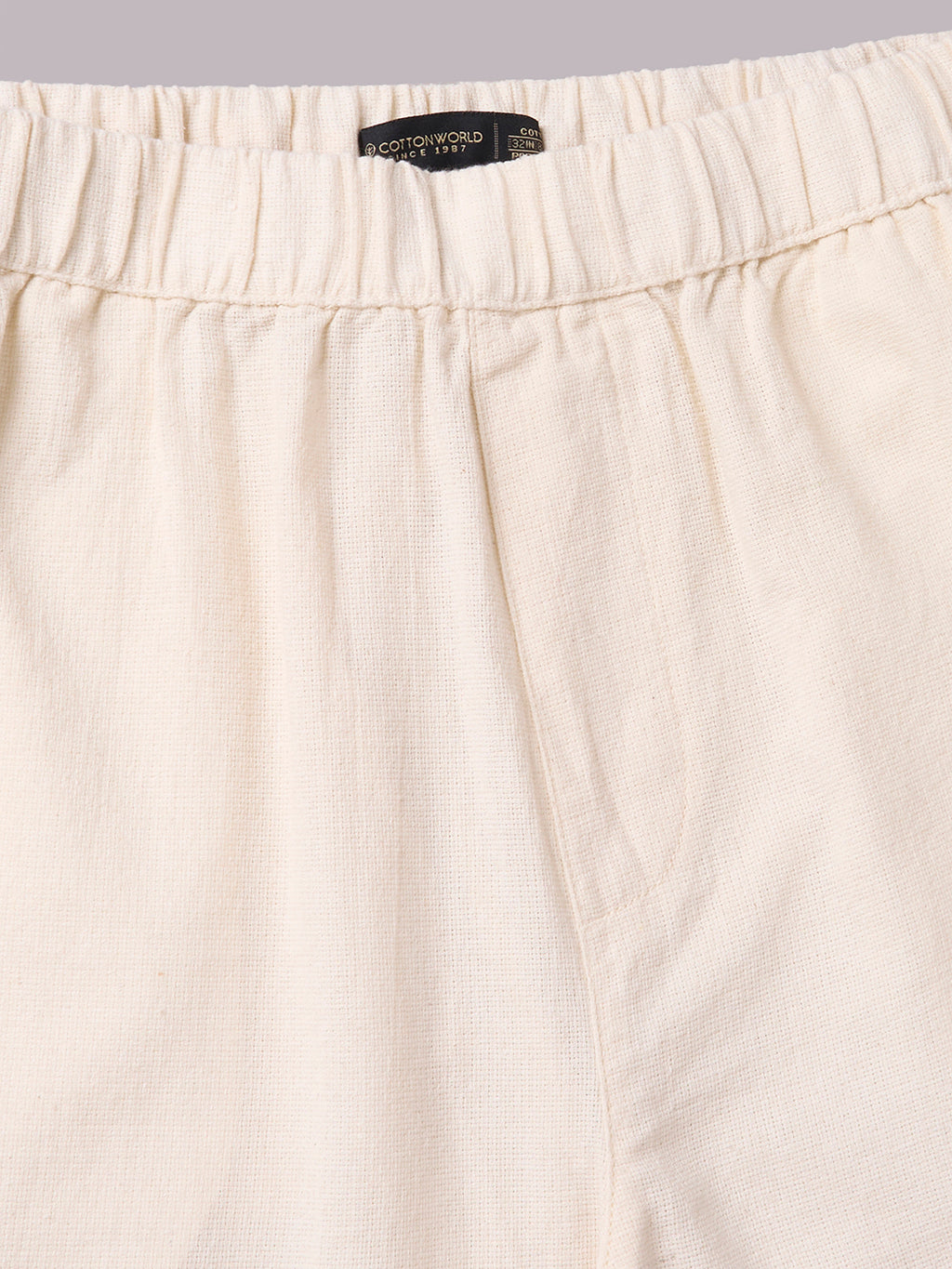 Men's Offwhite 100% Cotton Loose Fit Pant