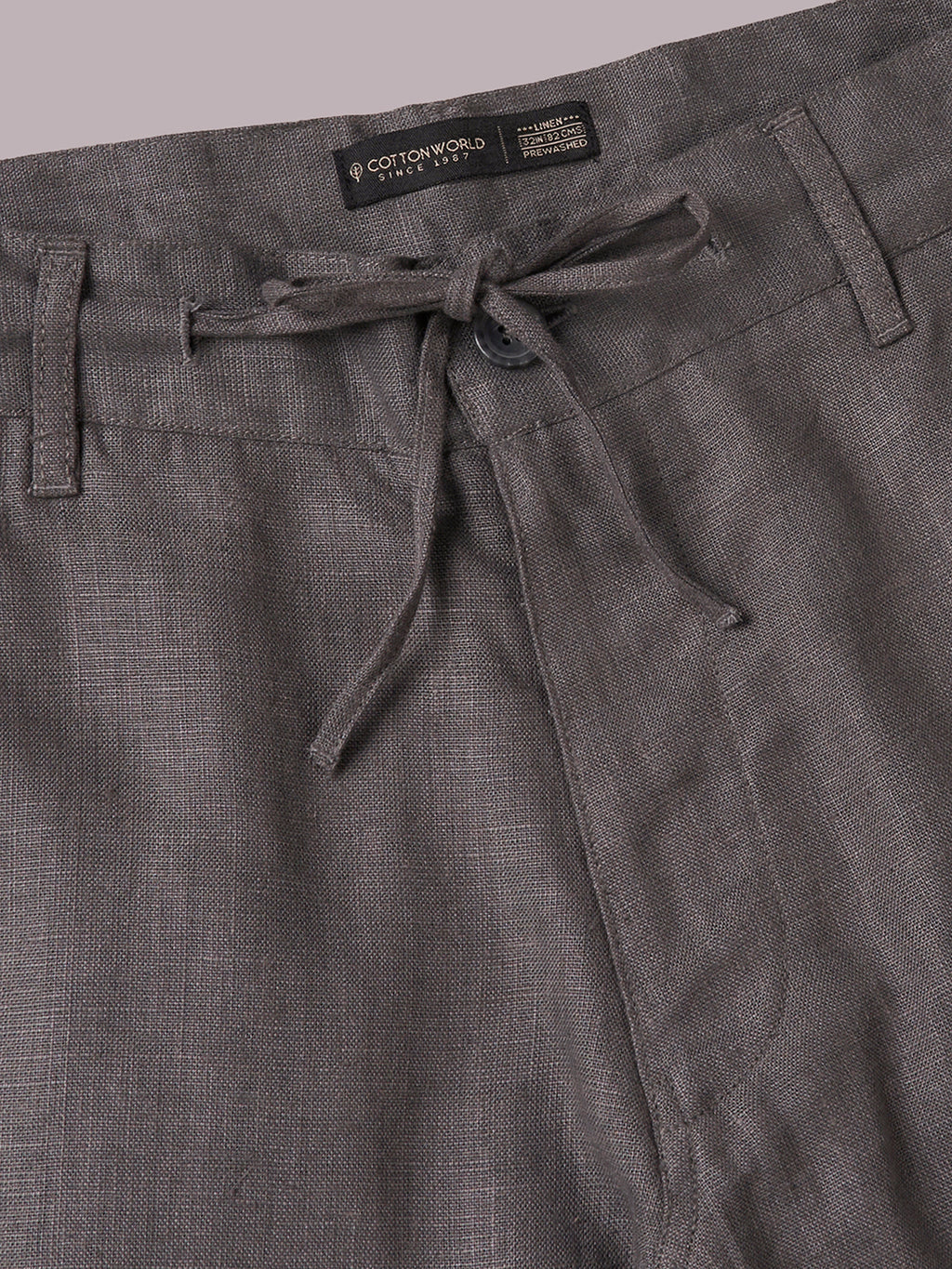 Men's Slate 100% Linen Regular Fit Shorts