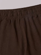 Men's Brown 100% Organic Cotton Regular Fit Knit Shorts