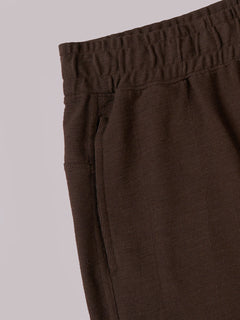 Men's 100% Organic Cotton Regular Fit Knit Shorts Brown