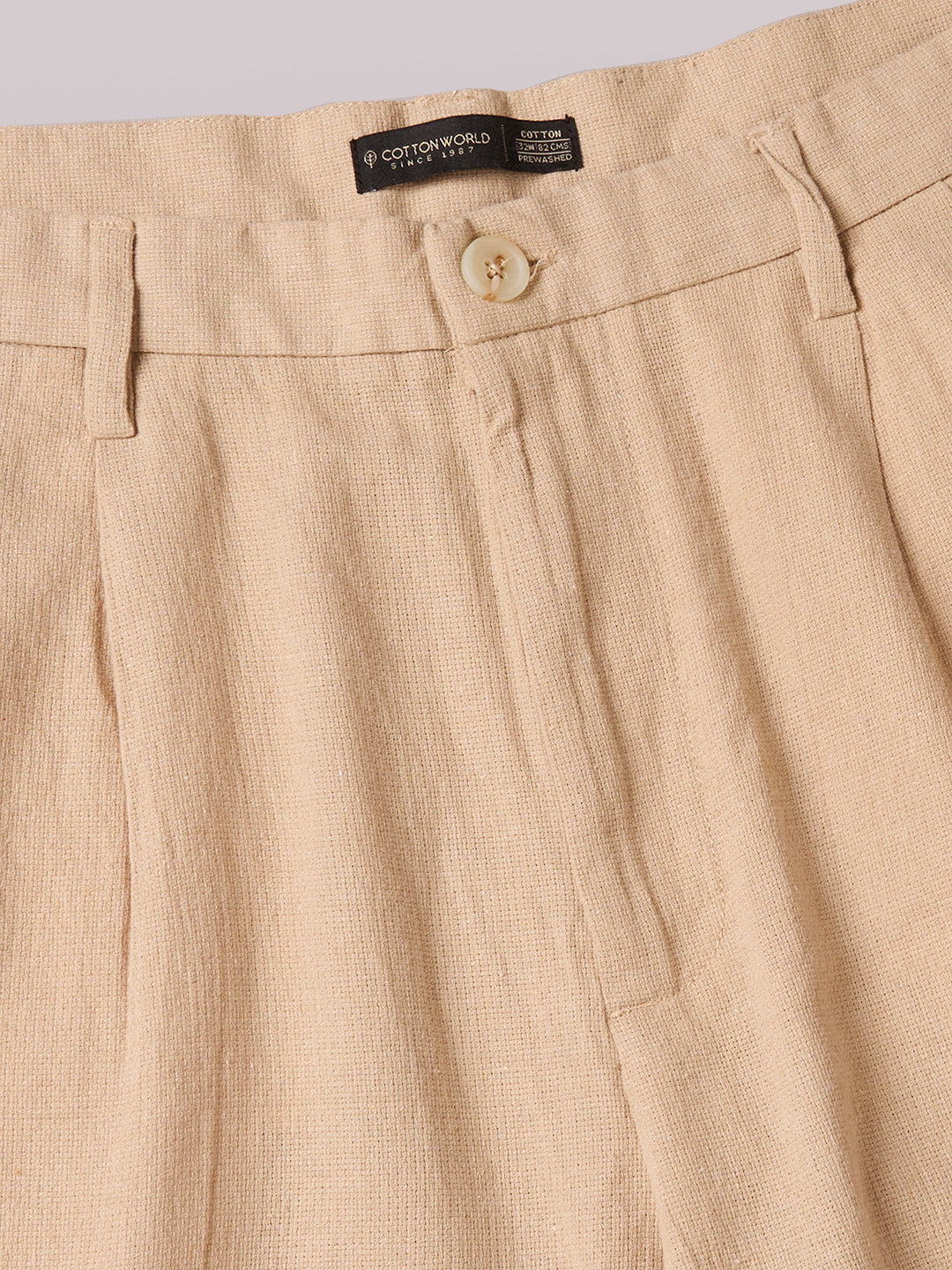 Men's Khaki 100% Cotton Loose Fit Pant