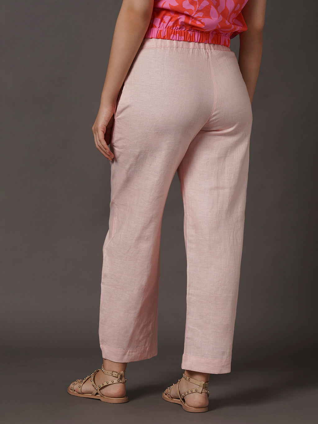 Women's Rose 100% Linen Regular Fit Pant