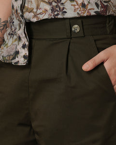 Women's Cotton Lycra Regular Fit Culotte Olive