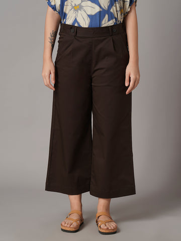 Women's Cotton Lycra Regular Fit Culotte Brown
