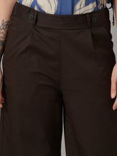Women's Cotton Lycra Regular Fit Culotte Brown