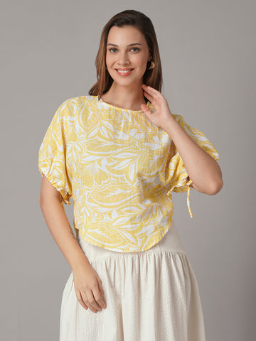 Women's 100% Cotton Regular Fit Blouse Yellow