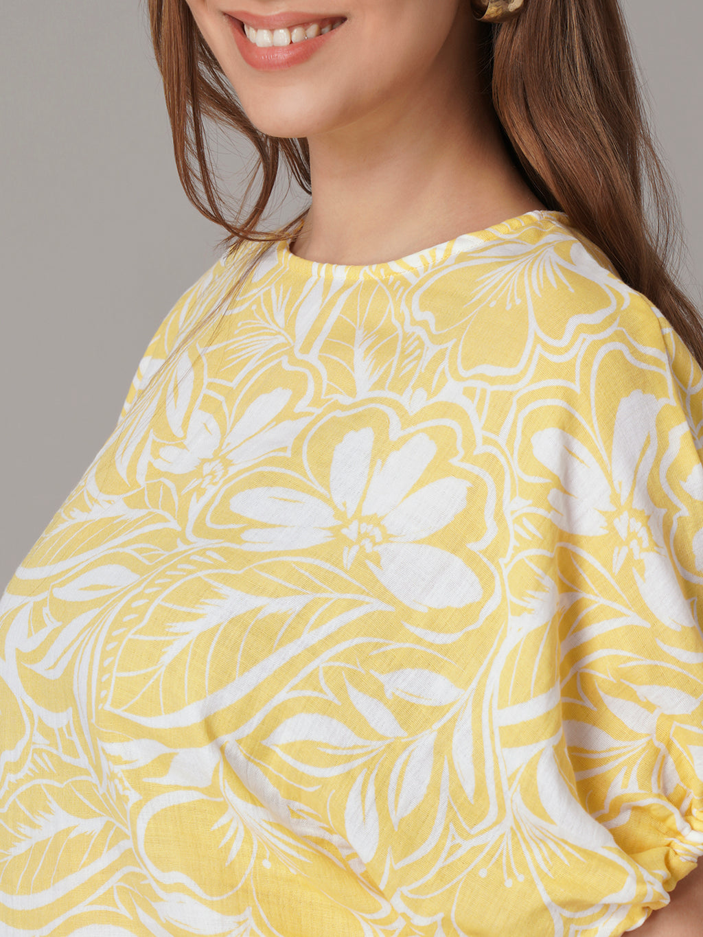 Women's 100% Cotton Regular Fit Blouse Yellow