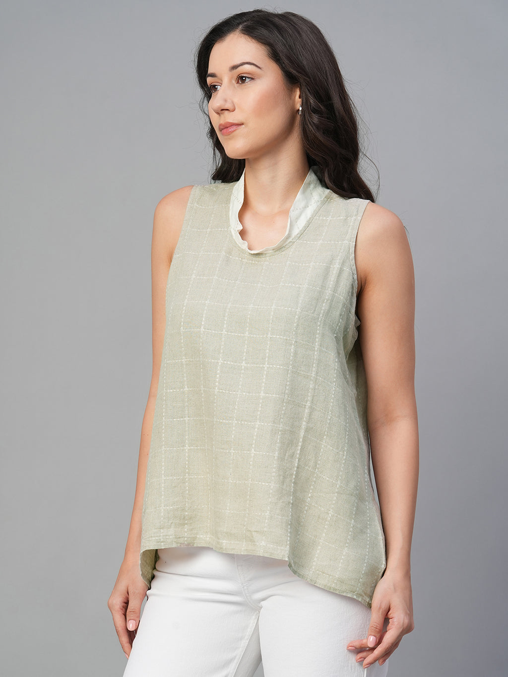 Women's Natural 100% Linen Regular Fit Blouse