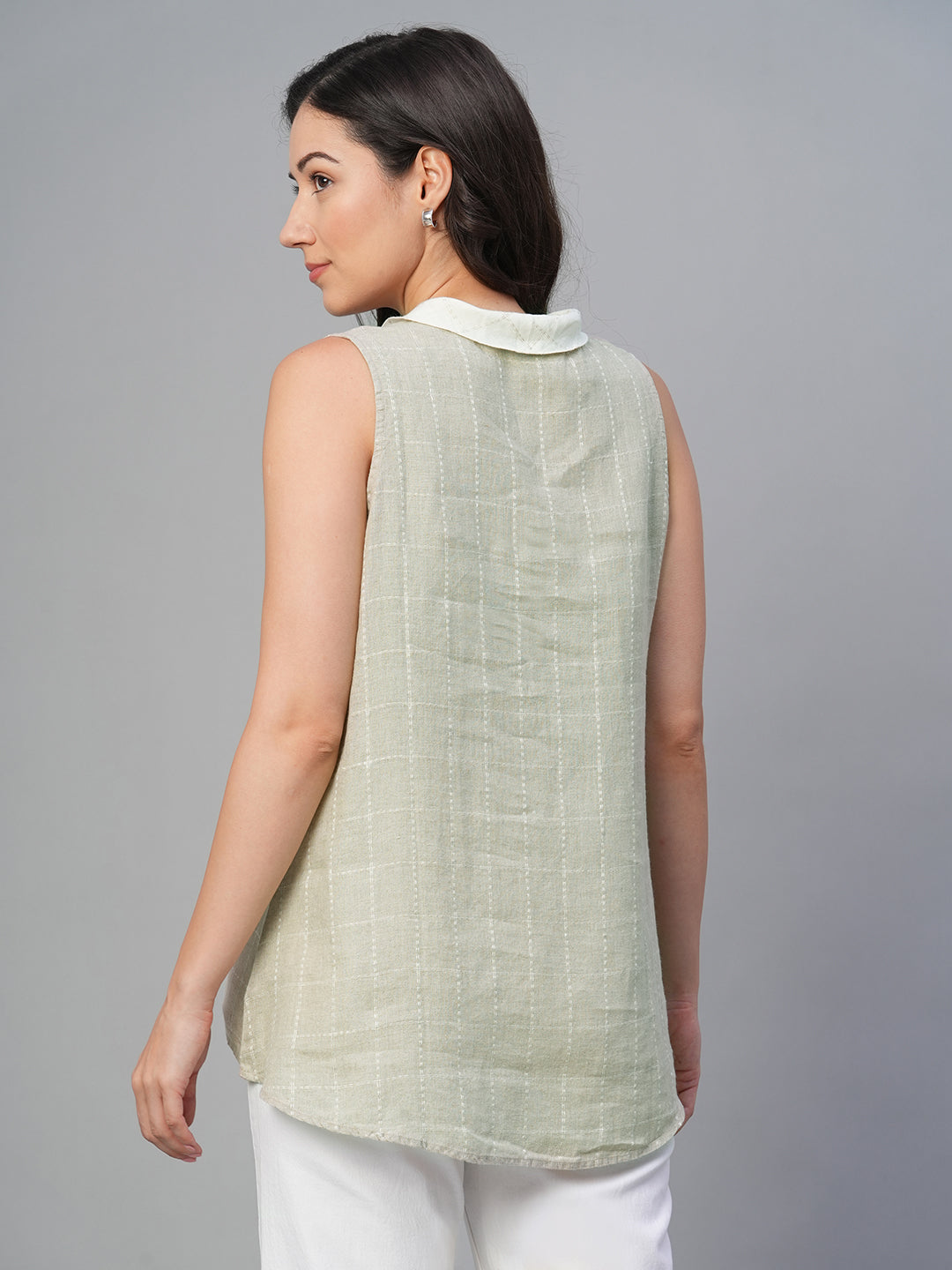 Women's Natural 100% Linen Regular Fit Blouse