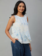 Women's White 100% Cotton Regular Fit Blouse