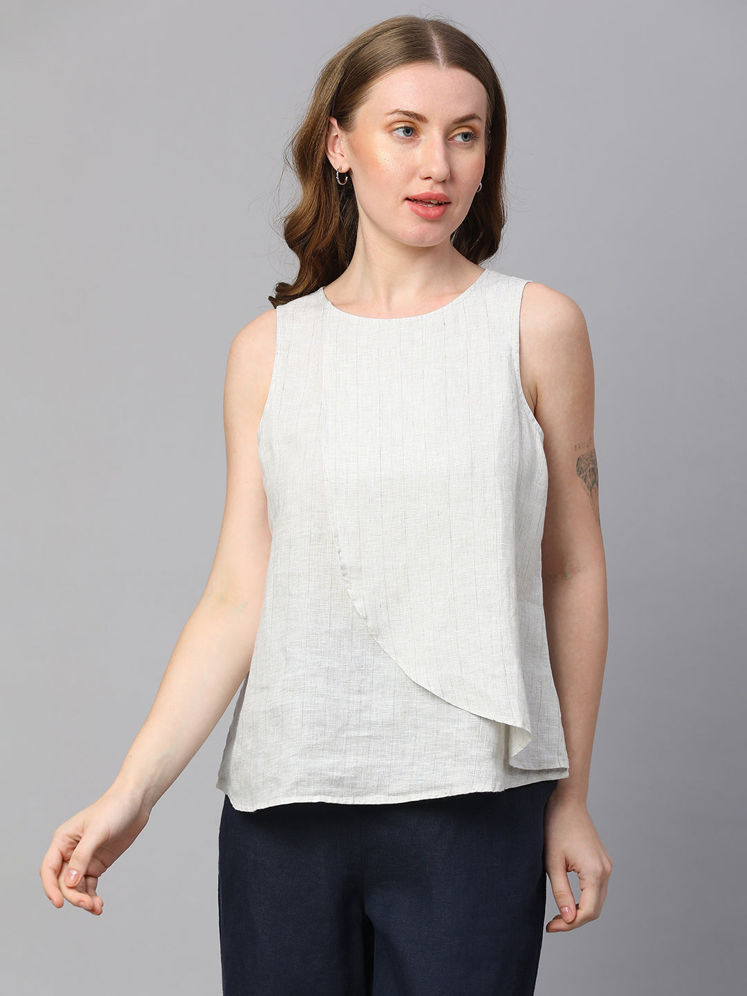 Women's Natural Linen Regular Fit Blouse