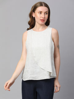 Women's Natural Linen Regular Fit Blouse