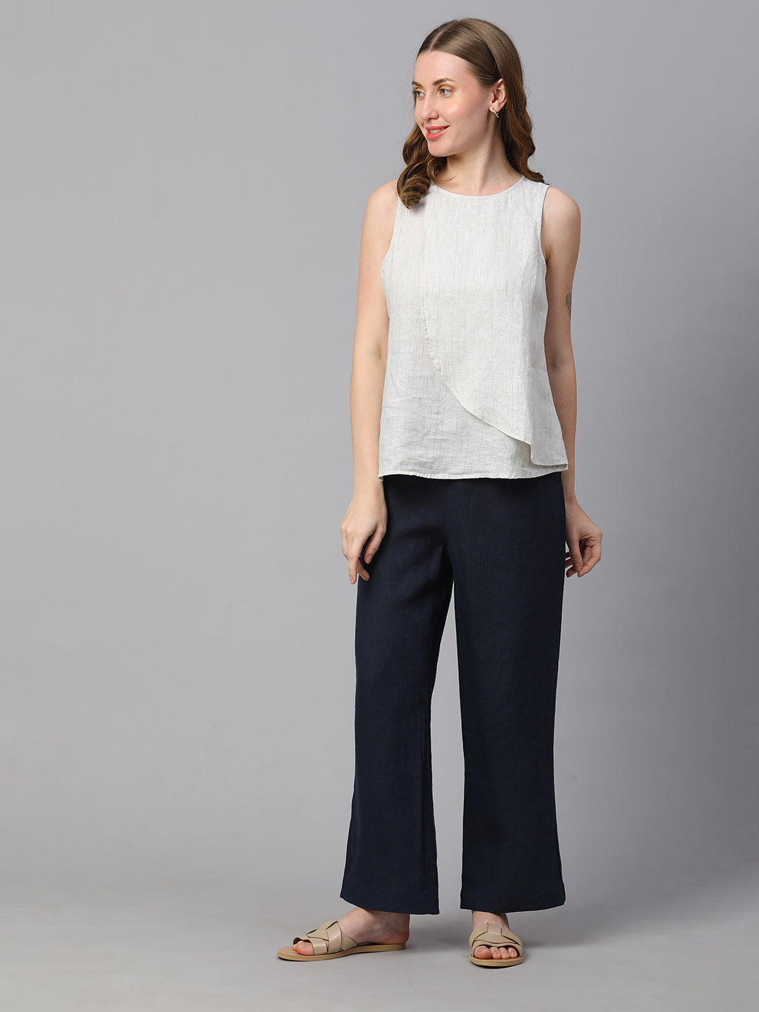 Women's Natural Linen Regular Fit Blouse