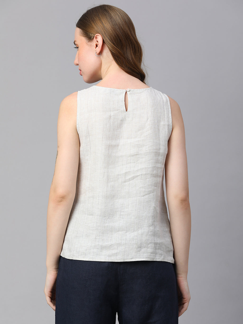 Women's Natural Linen Regular Fit Blouse