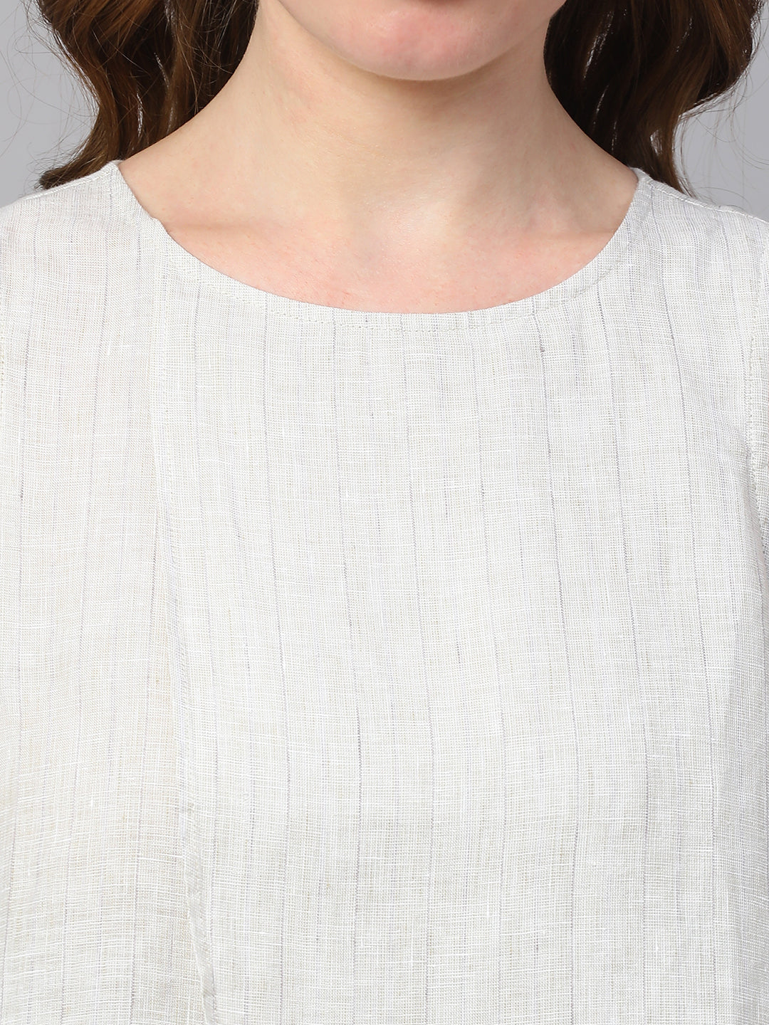 Women's Natural Linen Regular Fit Blouse