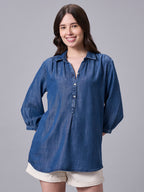 Women's Denim 100% Tencel Regular Fit Blouse
