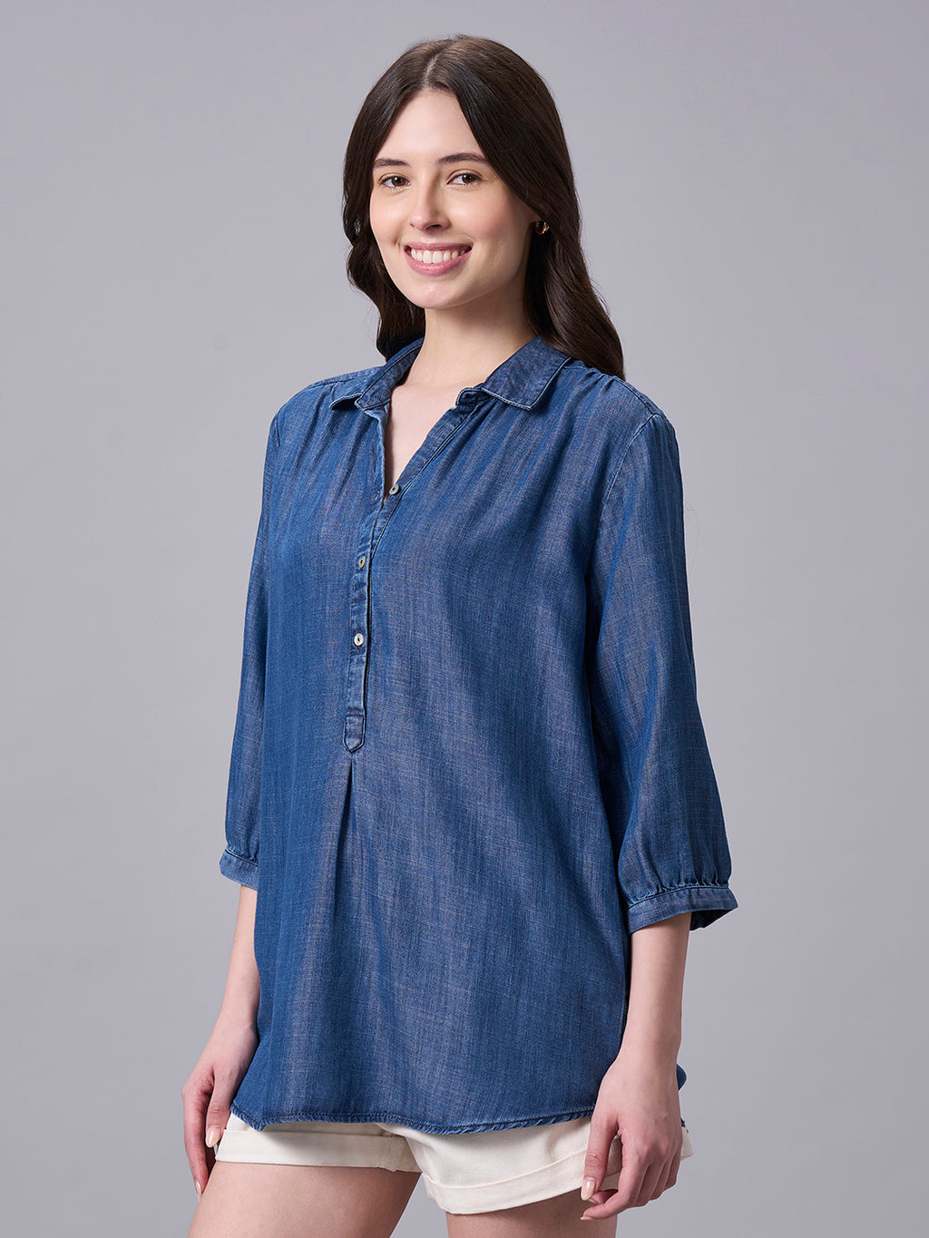 Women's Denim 100% Tencel Regular Fit Blouse
