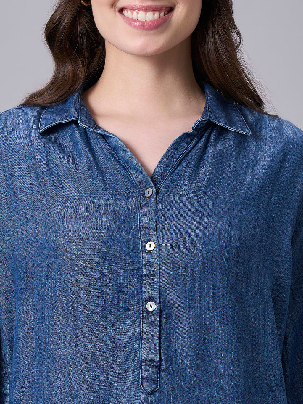 Women's Denim 100% Tencel Regular Fit Blouse