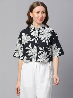 Women’s Cotton Boxy Fit Blouse Midnight Blue