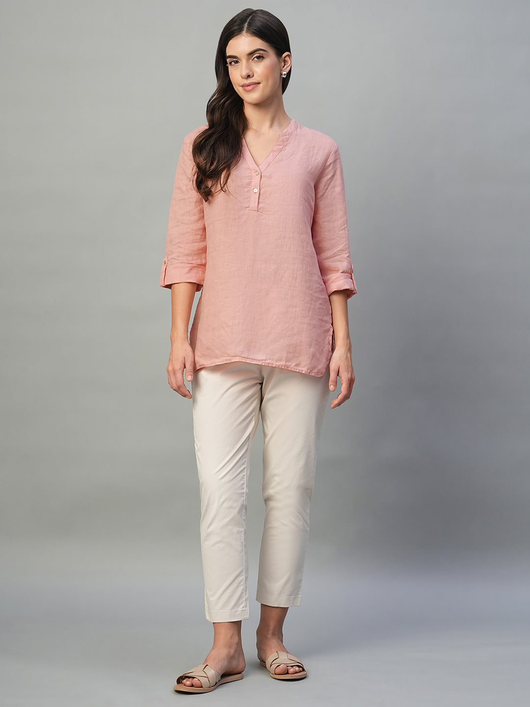 Women's Rose 100% Linen Regular Fit Blouse