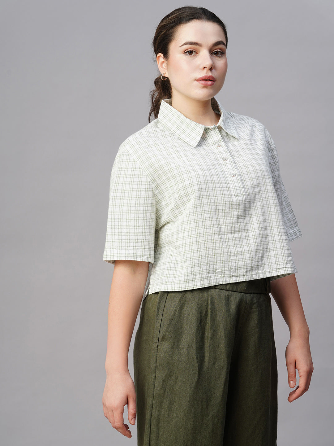Buy Women's Cotton Linen Casual Wear Boxy Fit Blouse|Cottonworld